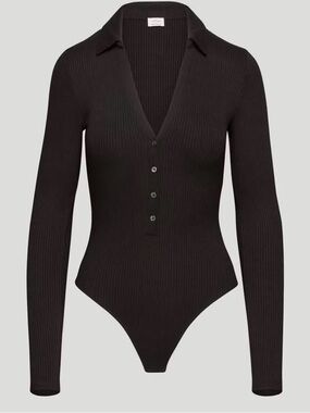 Wilfred Charlotte ribbed long sleeve collared bodysuit